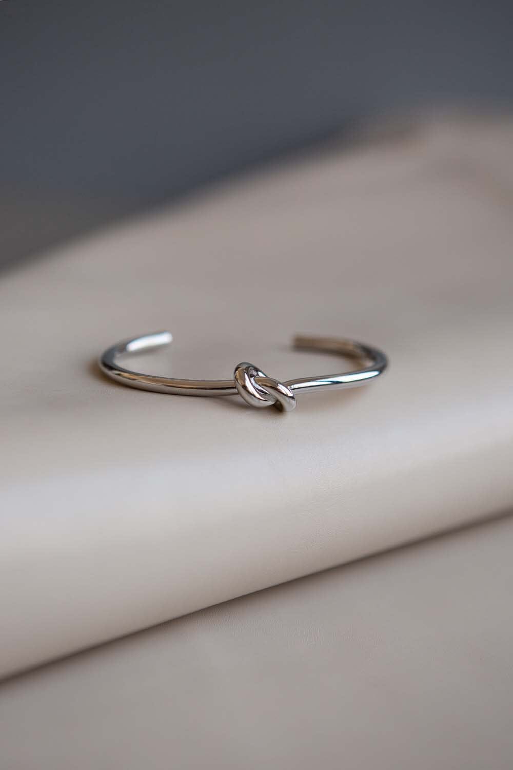 Silver Knot Cuff Bracelet