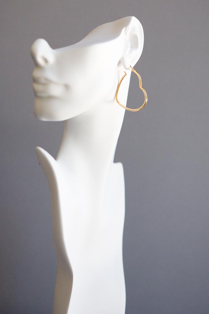 Gold Heart Shaped Hoop Earrings - Wynter Bloom