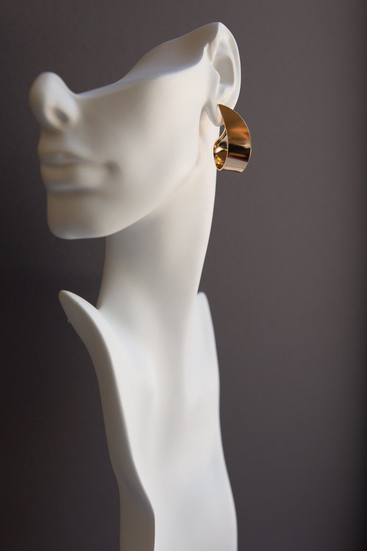 Gold Flat Curl Statement Earring - Wynter Bloom