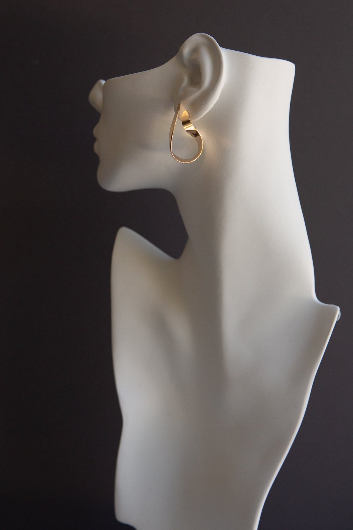 Gold Flat Curl Statement Earring - Wynter Bloom