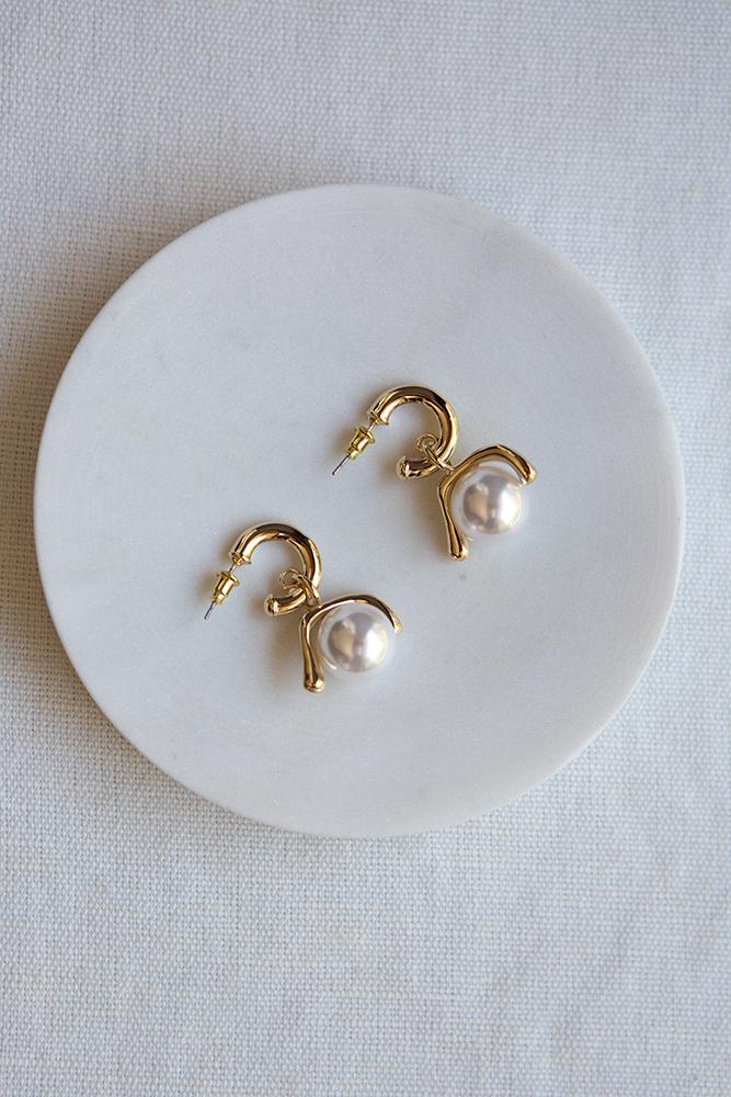 Pearl Ball and Hoop Earrings - Wynter Bloom