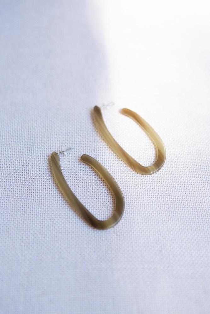 Abstract Elongated Hoop (Brown) - Wynter Bloom