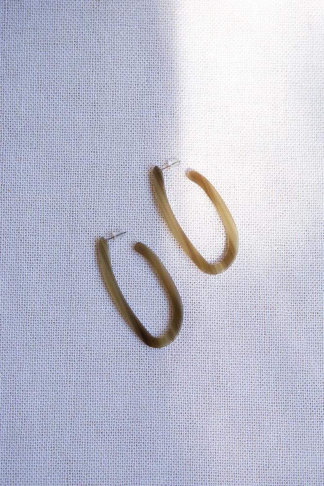 Abstract Elongated Hoop (Brown) - Wynter Bloom