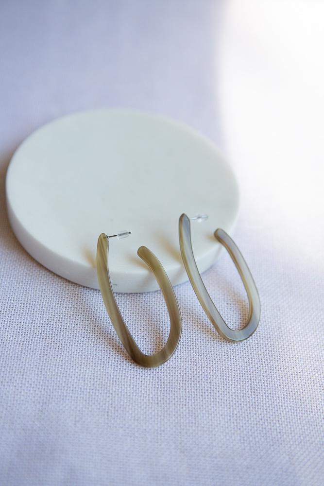 Abstract Elongated Hoop (Brown) - Wynter Bloom