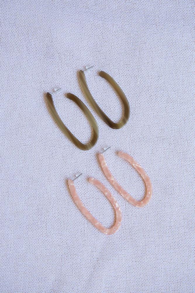 Abstract Elongated Hoop (Brown) - Wynter Bloom