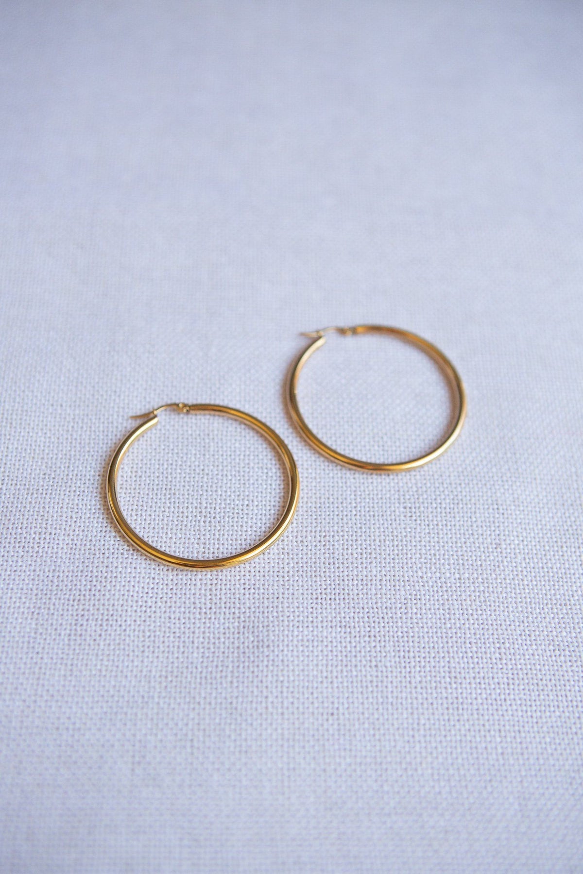 Classic Large Latch Back Gold Hoop Earrings - Wynter Bloom