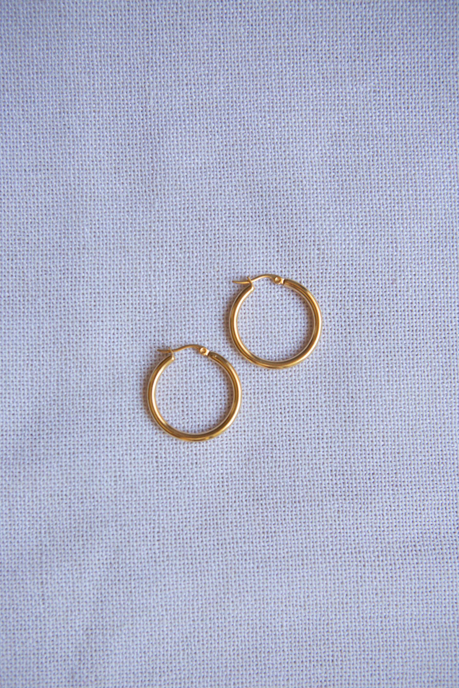 Classic Small Latch Back Gold Hoop Earrings - Wynter Bloom