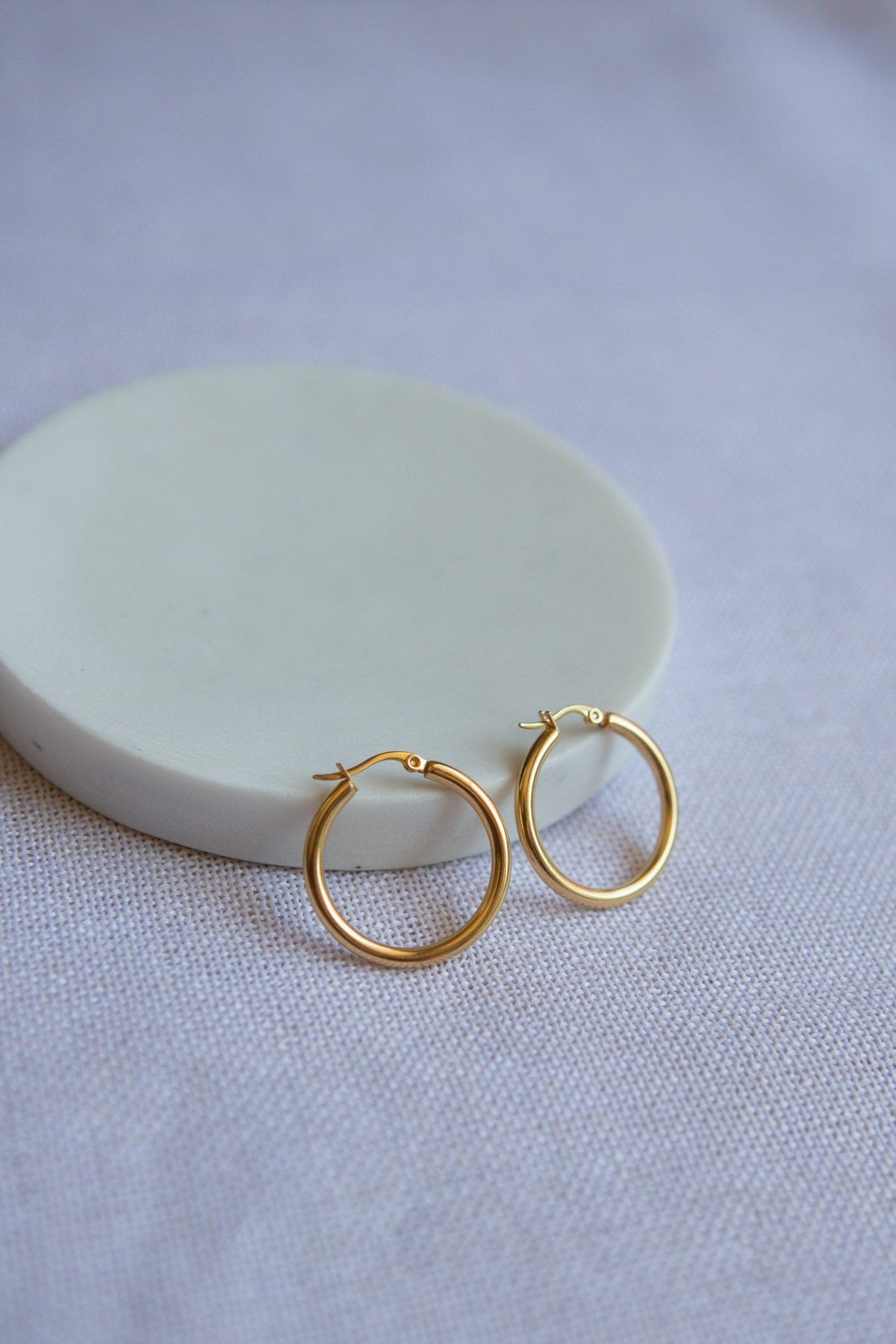 Classic Small Latch Back Gold Hoop Earrings - Wynter Bloom