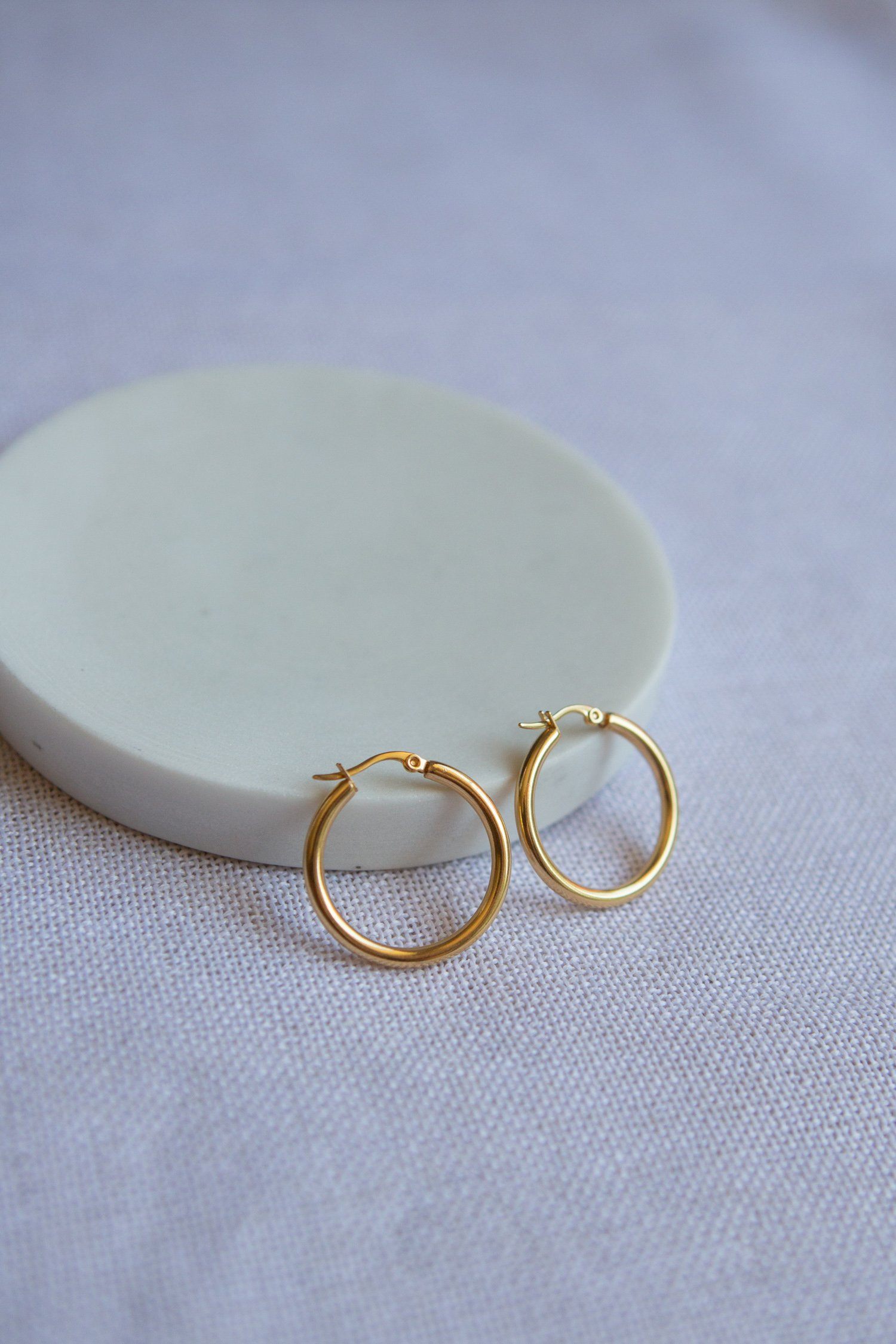 Classic Small Latch Back Gold Hoop Earrings - Wynter Bloom