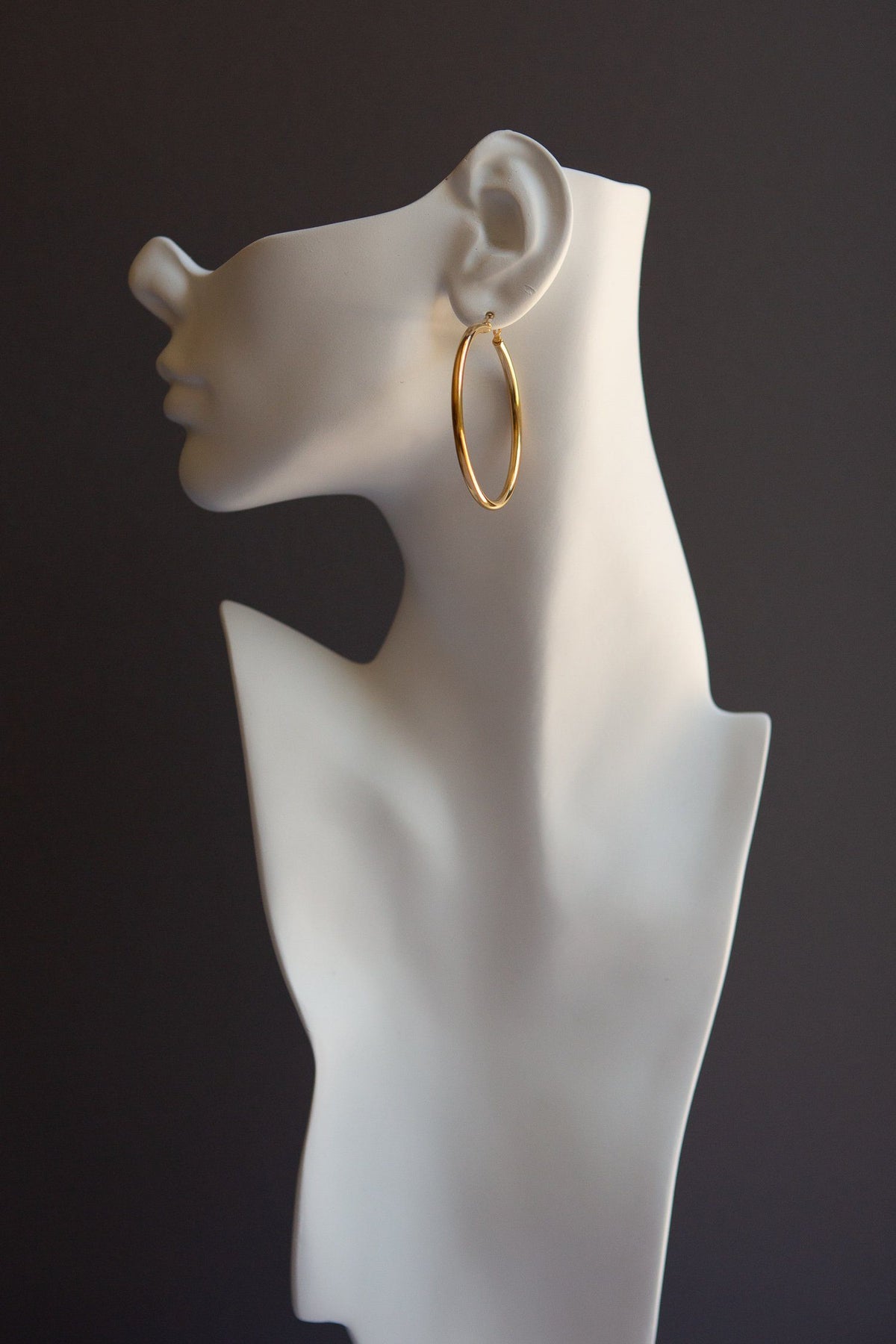 Classic Large Latch Back Gold Hoop Earrings - Wynter Bloom