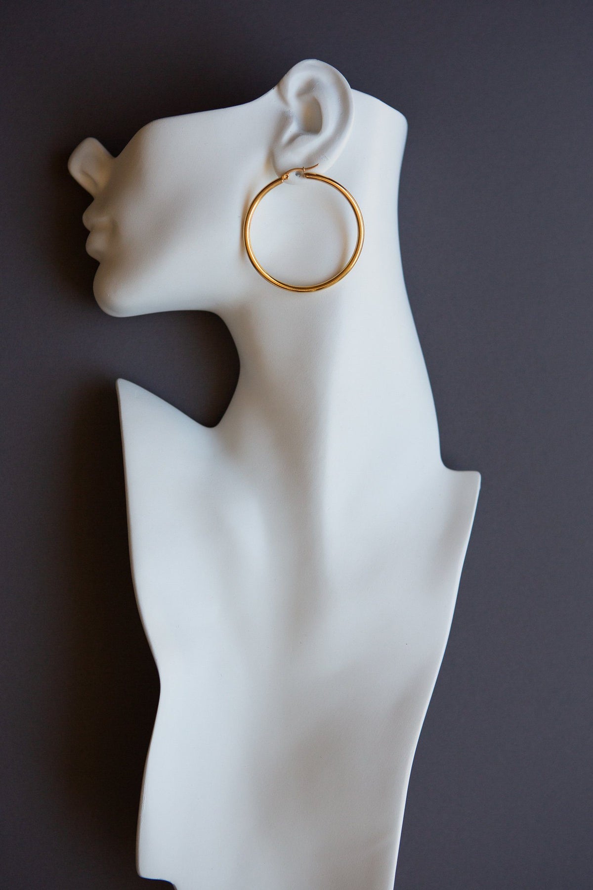 Classic Large Latch Back Gold Hoop Earrings - Wynter Bloom