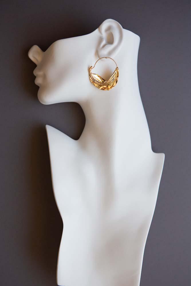 Large Leaf Swirl Earrings - Wynter Bloom