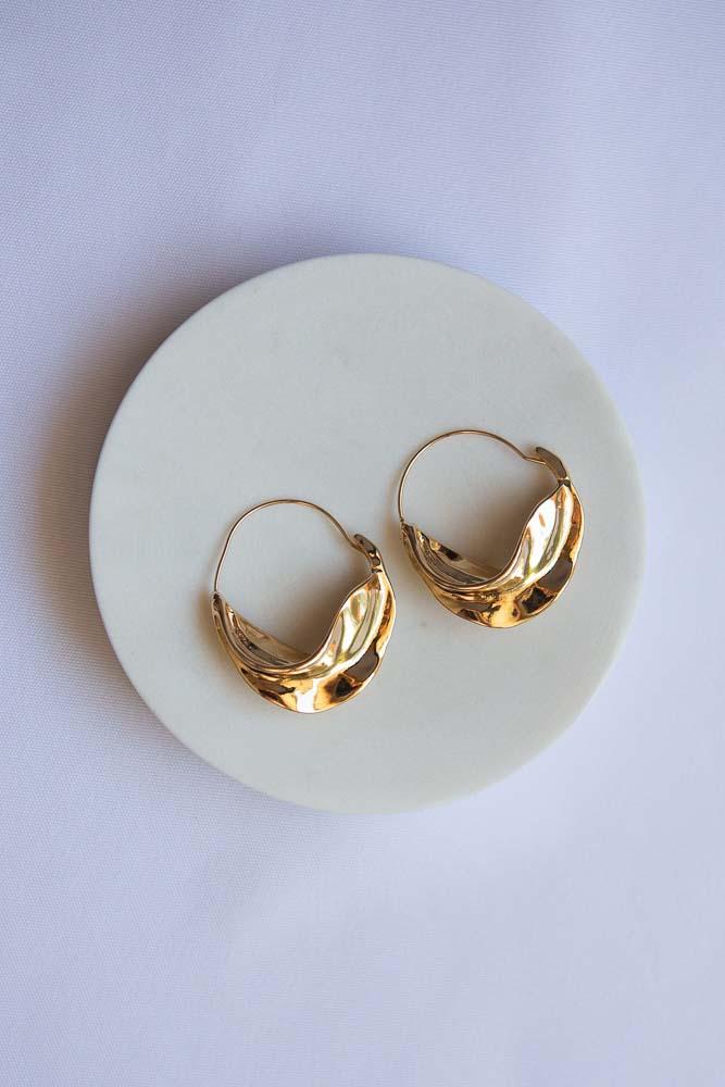 Large Leaf Swirl Earrings - Wynter Bloom