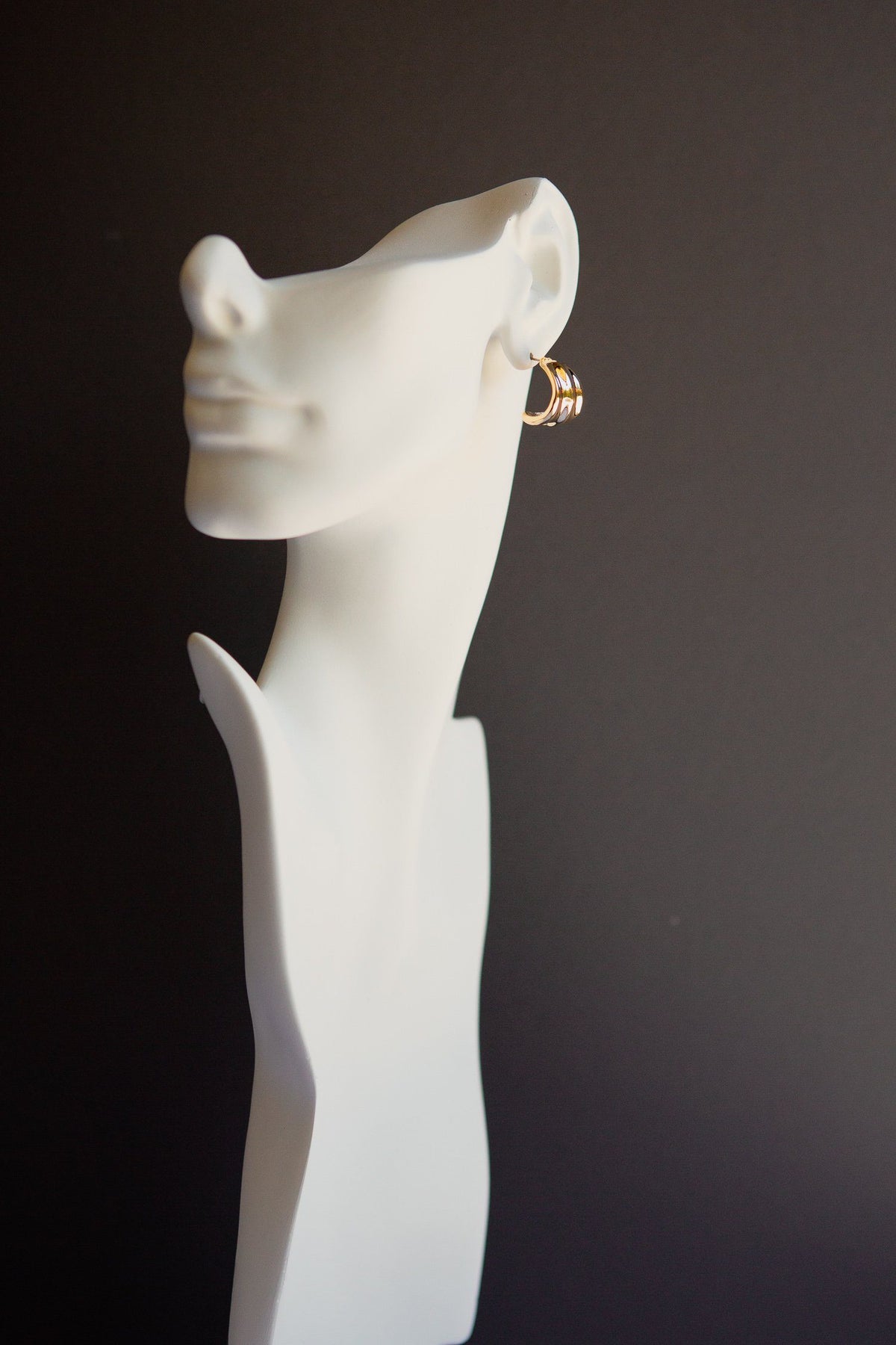 Gold Shell Textured Half Hoop Earrings - Wynter Bloom