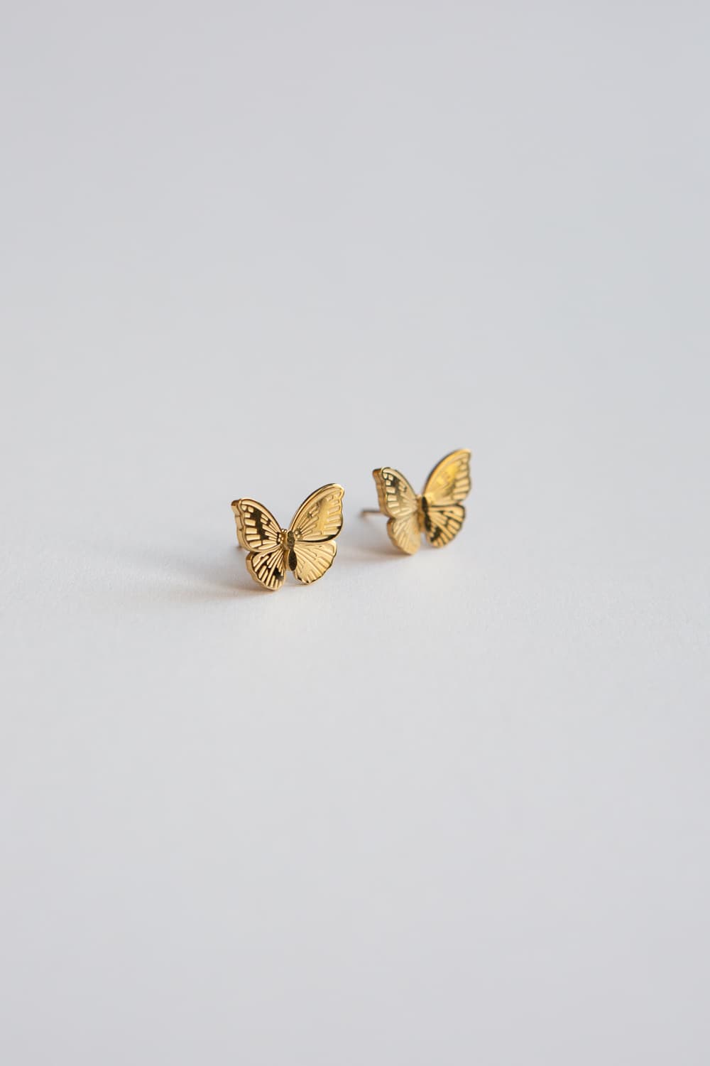 Gold Butterfly Stud Earrings