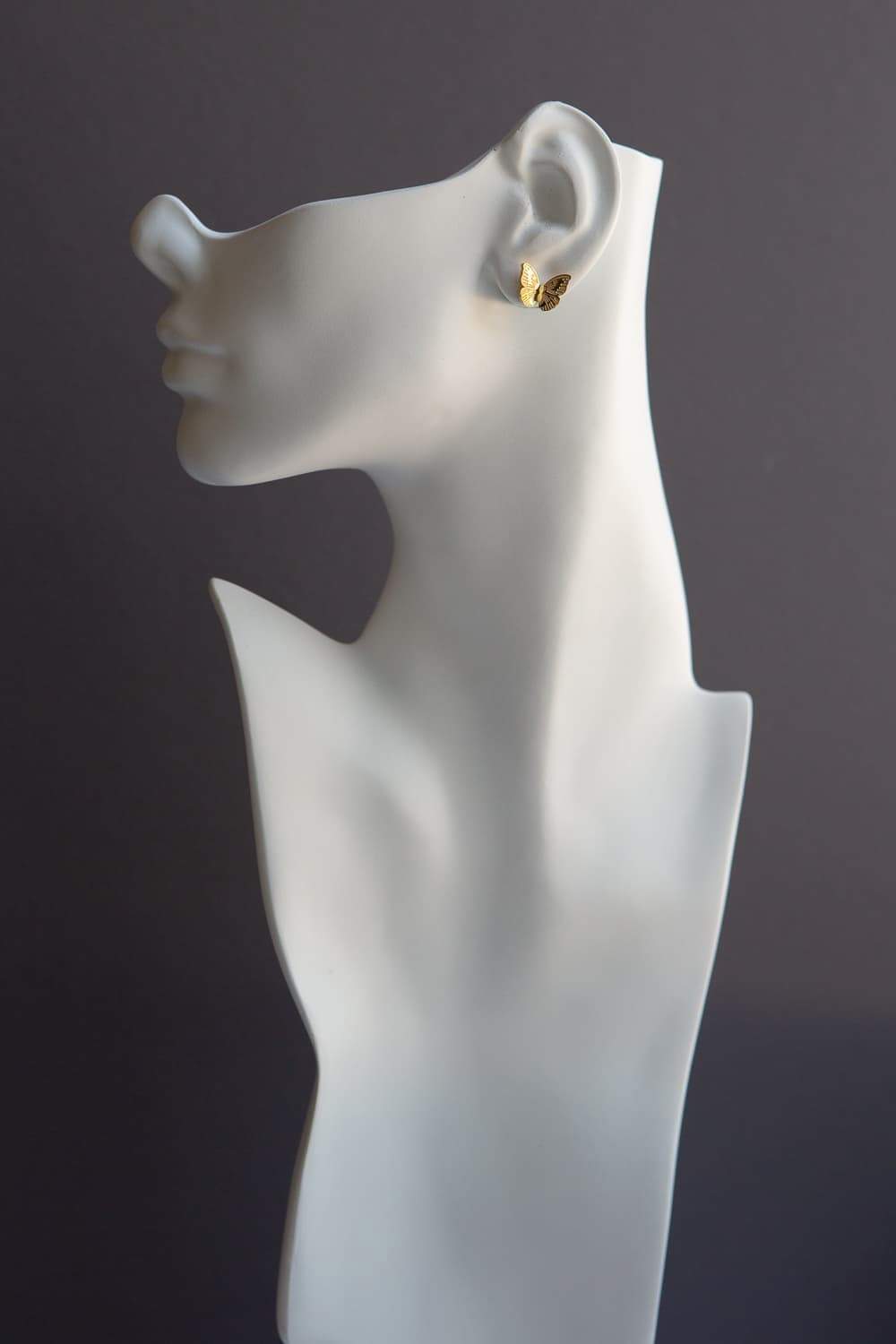 Gold Butterfly Stud Earrings