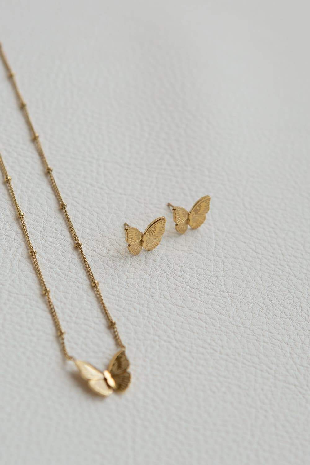 Gold Butterfly Stud Earrings