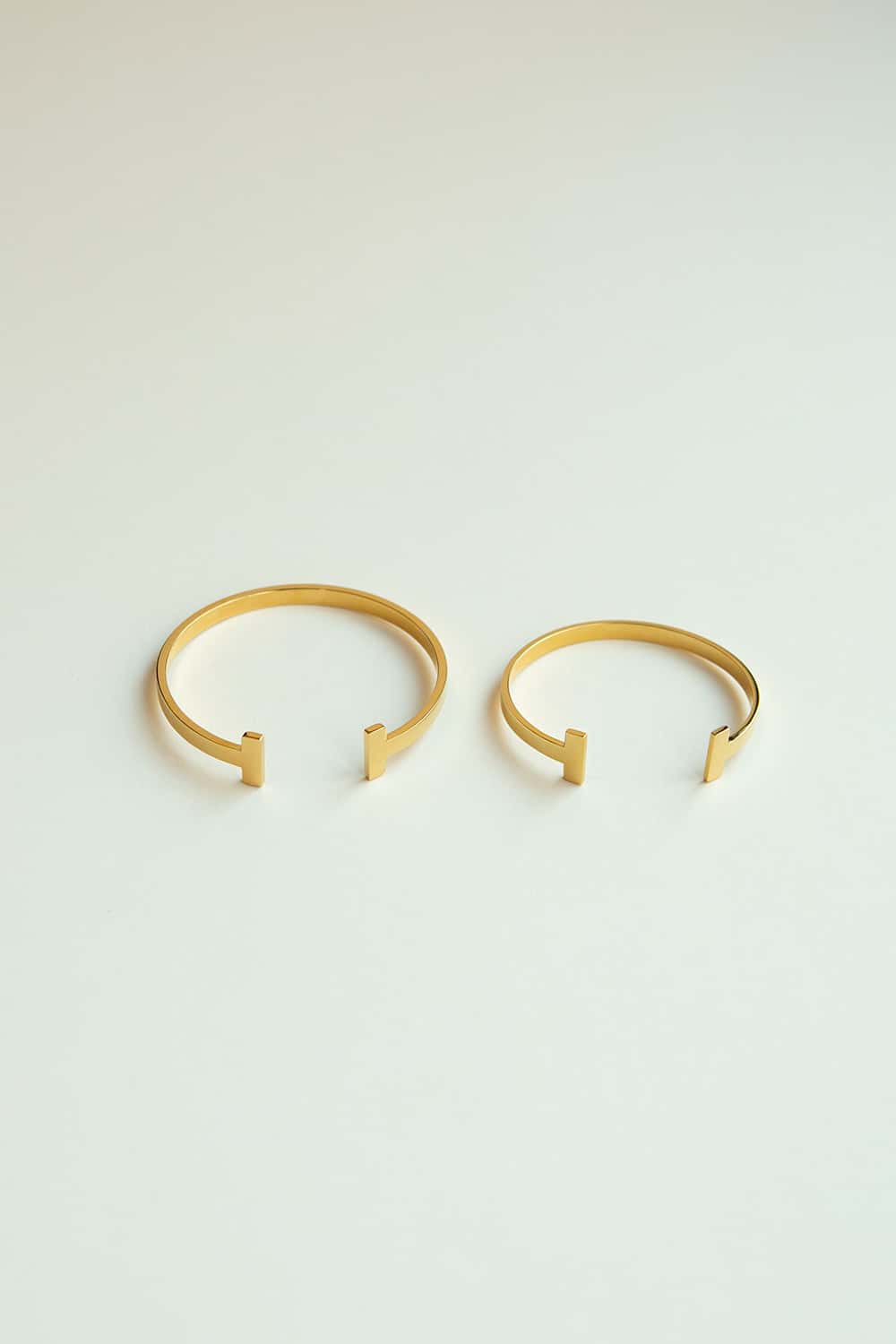 Minimalist Gold T Bar Cuff Bracelet