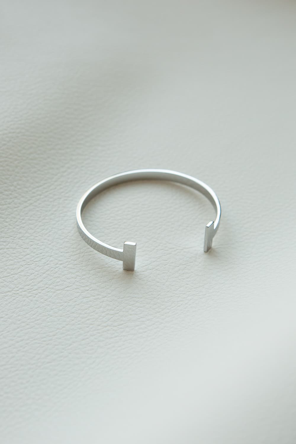 Minimalist Silver T Bar Cuff Bracelet