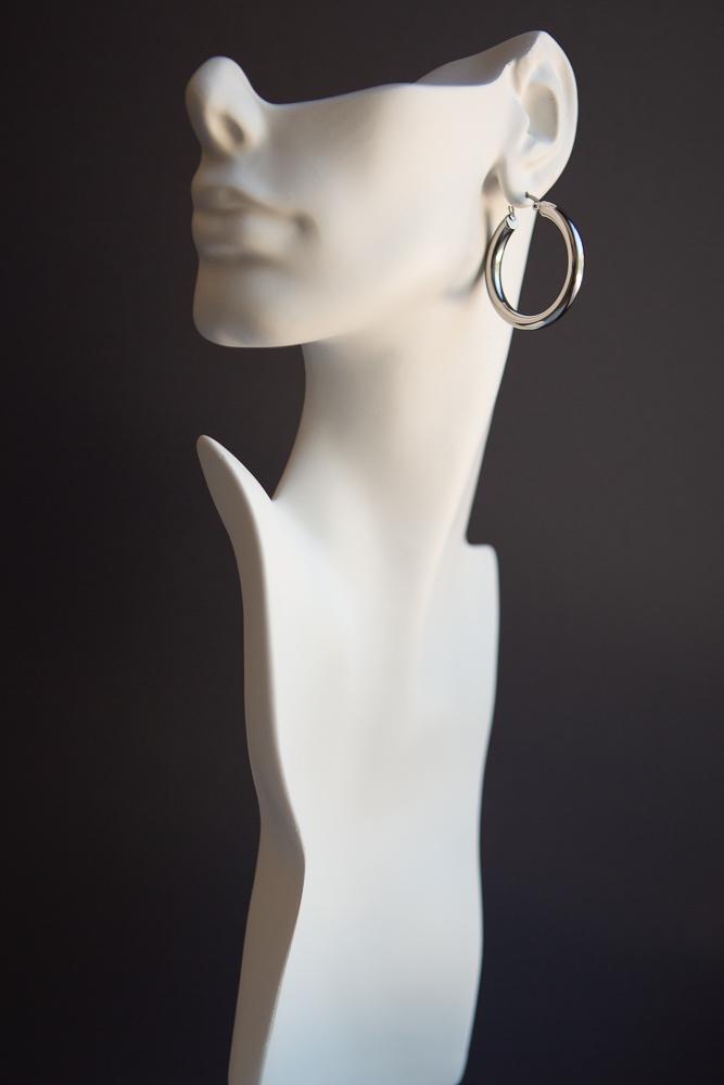 Bold Chunky Hoop Earrings (Silver) - Wynter Bloom