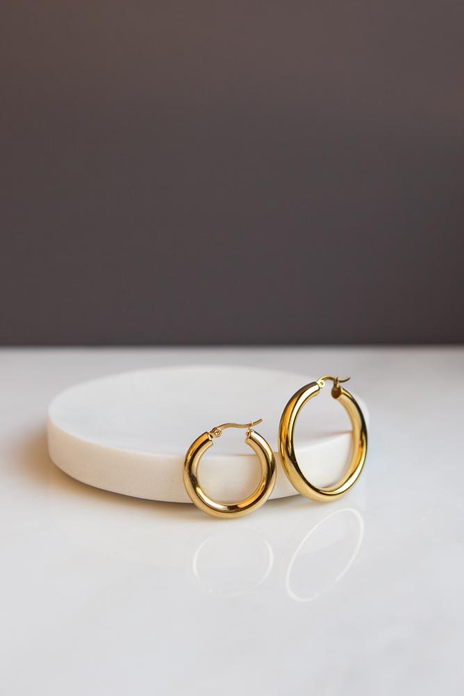 Bold Chunky Hoop Earrings (Gold) - Wynter Bloom