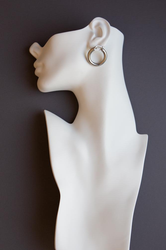 Bold Chunky Hoop Earrings (Silver) - Wynter Bloom