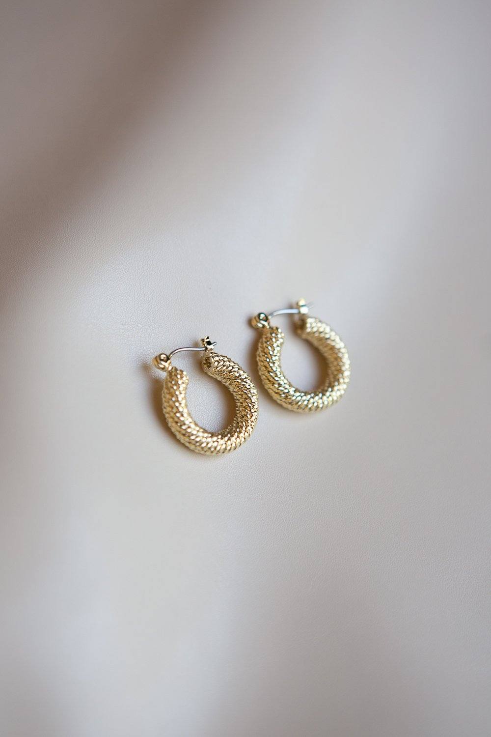 Braided Twist Hoop Earrings (Gold) - Wynter Bloom