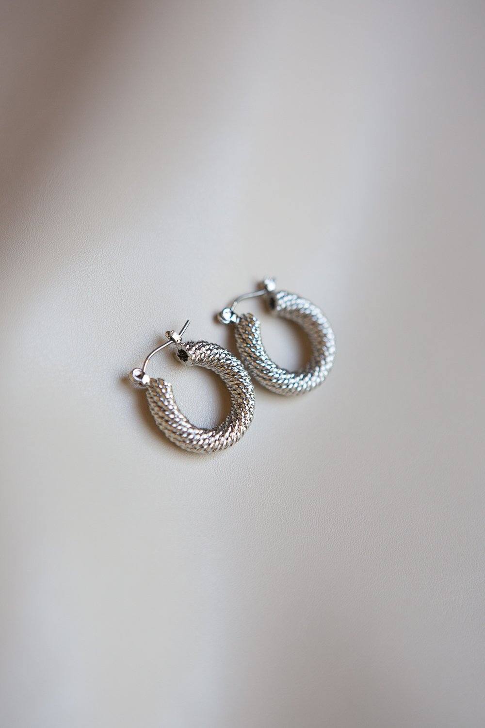 Braided Twist Hoop Earrings (Silver) - Wynter Bloom
