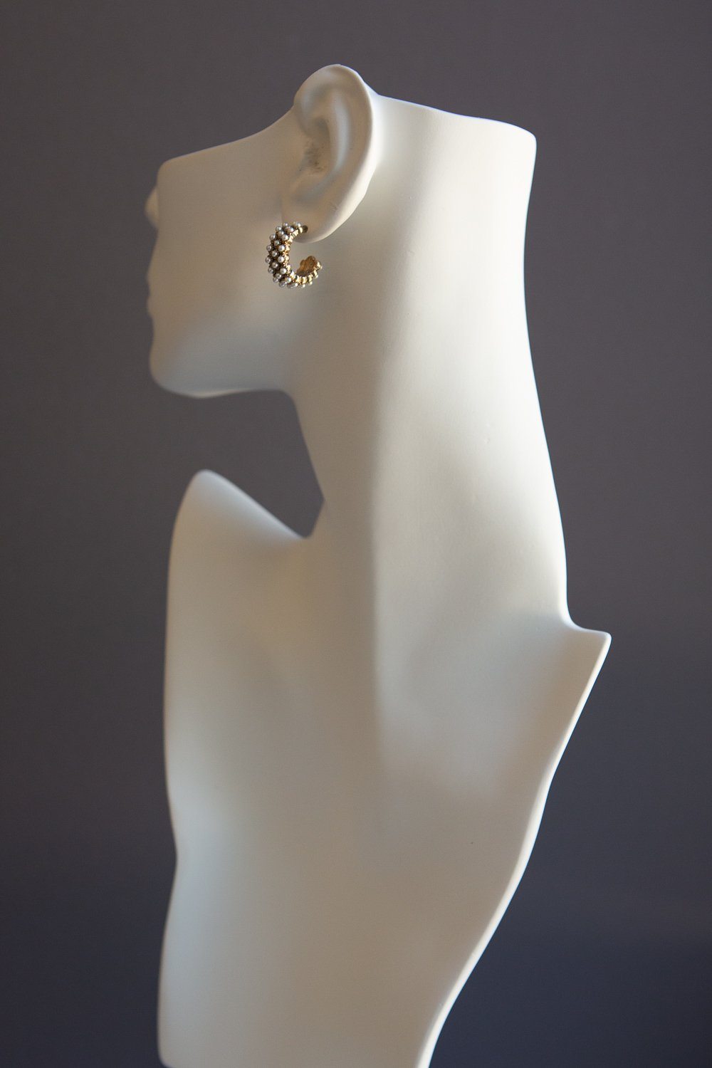 Antique Gold Hoops with Pearl Accents - Wynter Bloom