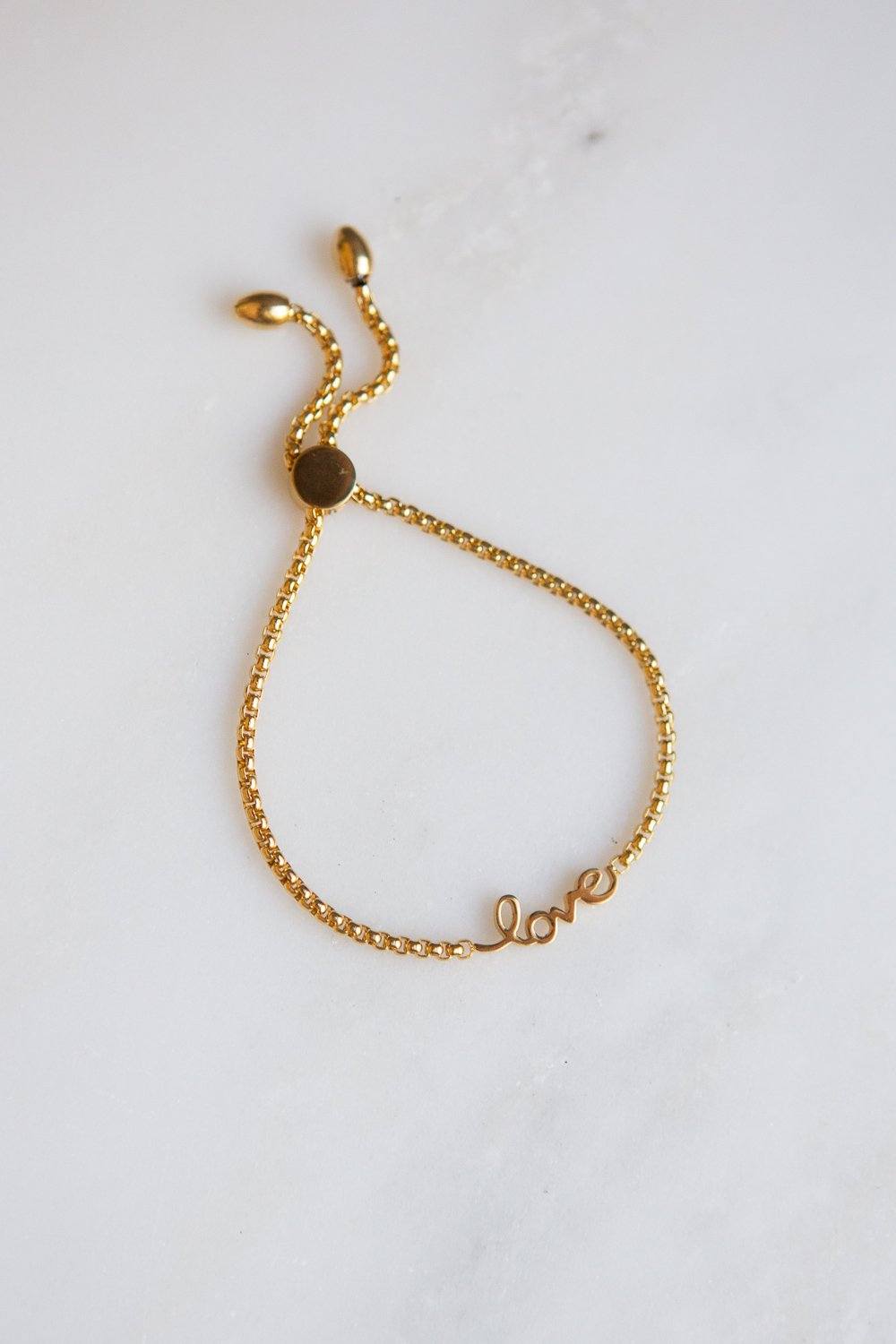 Adjustable "Love" Chain Bracelet - Wynter Bloom