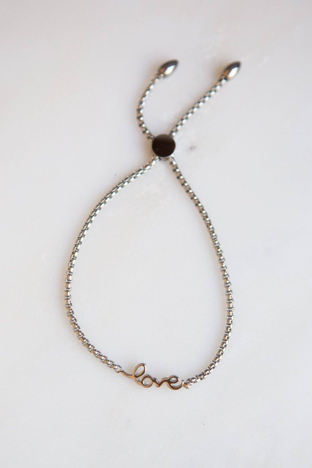 Adjustable &quot;Love&quot; Chain Bracelet - Wynter Bloom