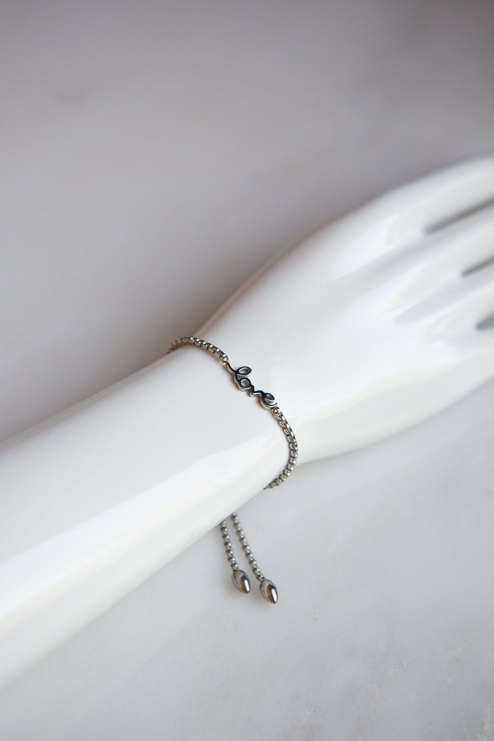 Adjustable &quot;Love&quot; Chain Bracelet - Wynter Bloom