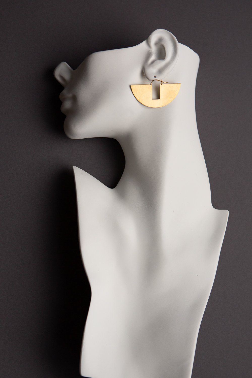 Matte Gold Geometric Fan Earrings - Wynter Bloom