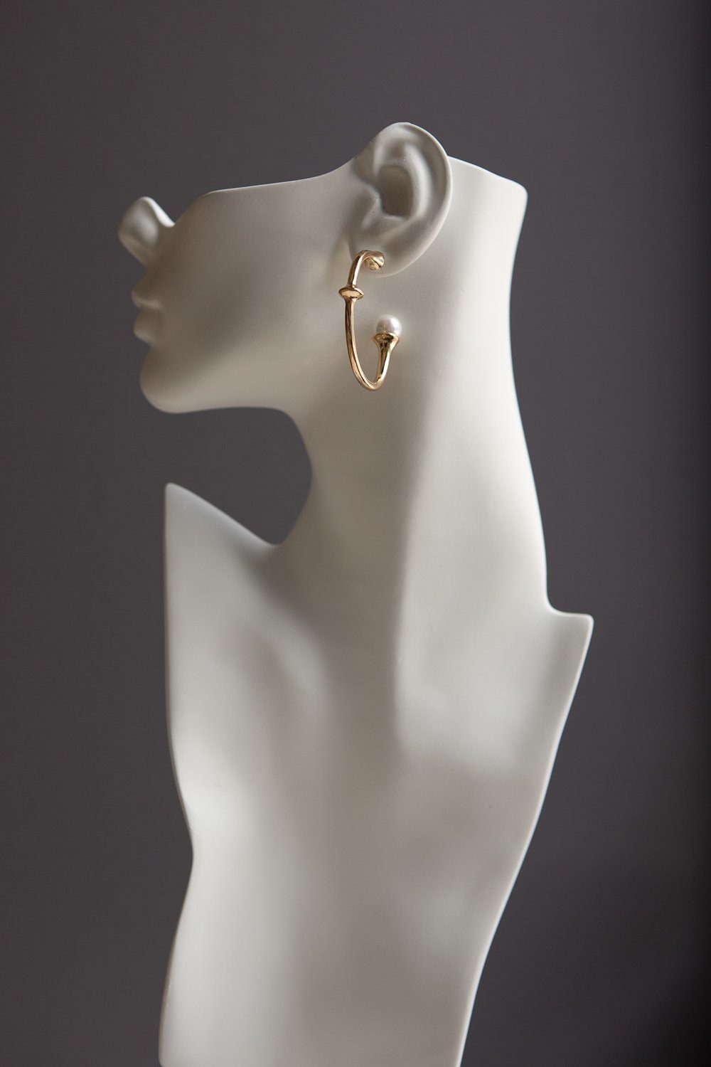 Gold Open Hoop with Pearl Accent - Wynter Bloom
