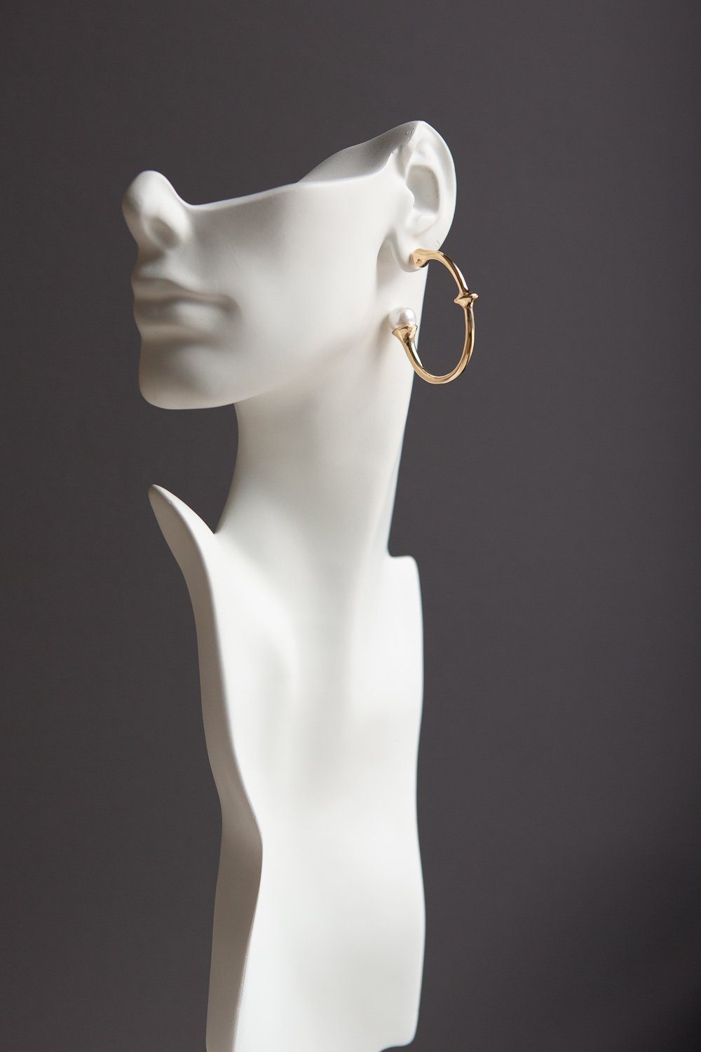 Gold Open Hoop with Pearl Accent - Wynter Bloom