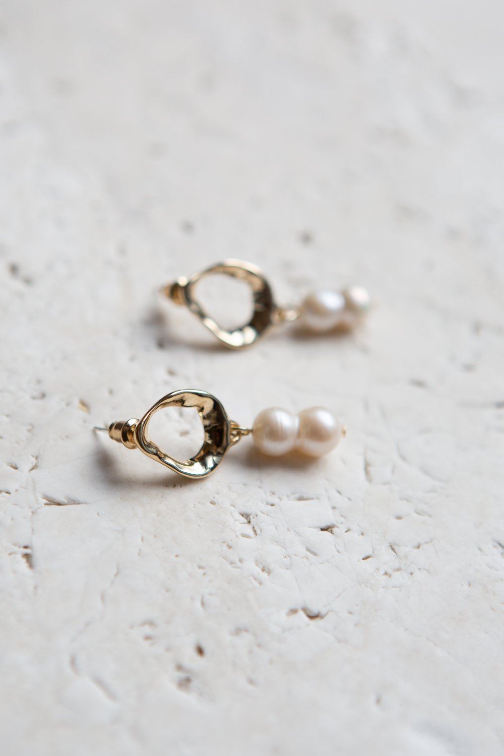 Gold Freshwater Gourd Shaped Pearl Drop Earrings - Wynter Bloom