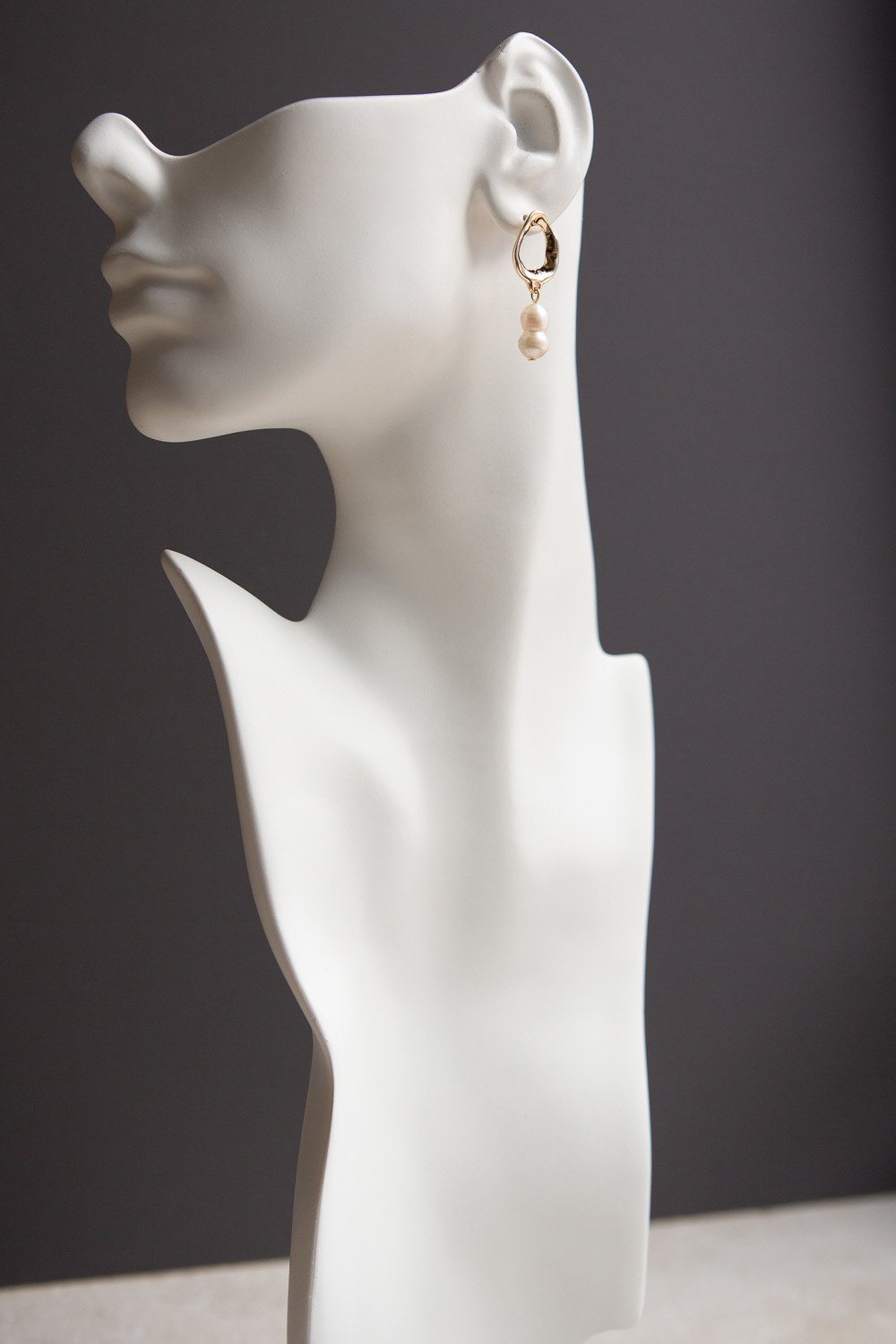 Gold Freshwater Gourd Shaped Pearl Drop Earrings - Wynter Bloom