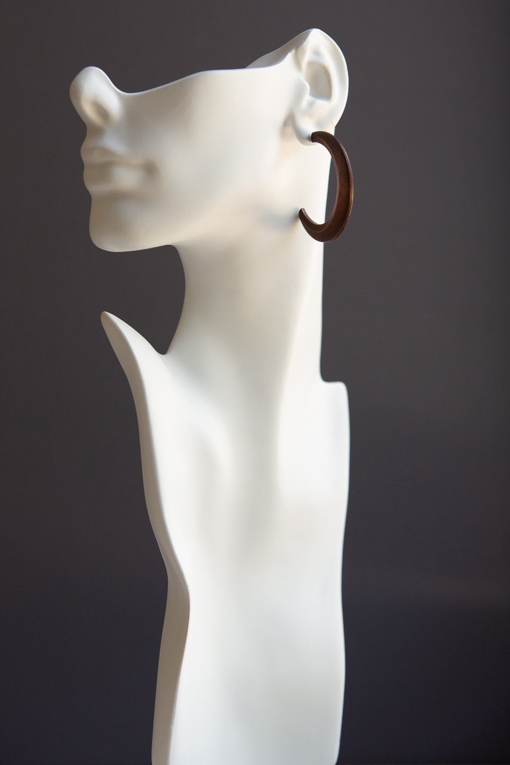Natural Wood Half Hoop Earrings - Wynter Bloom