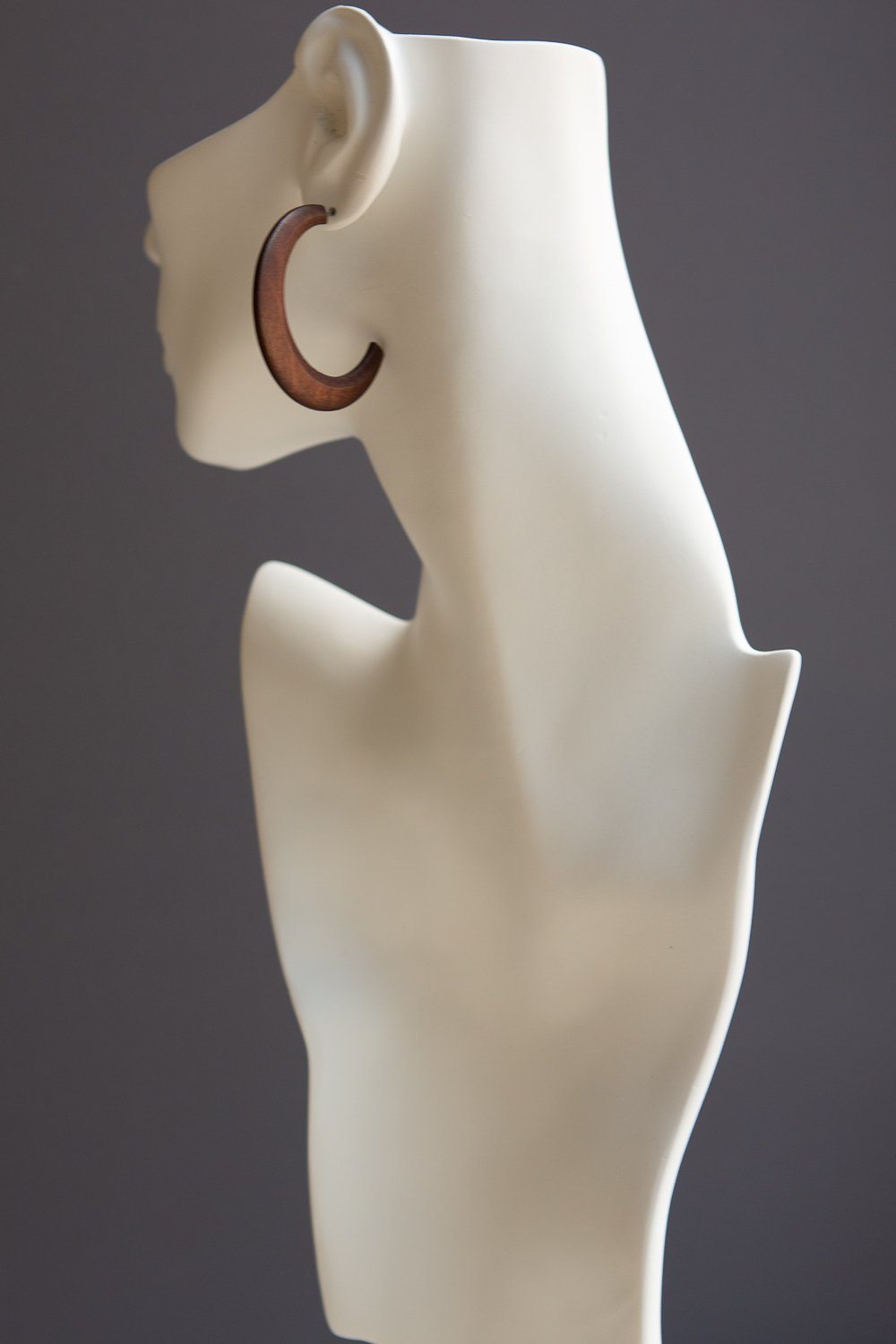 Natural Wood Half Hoop Earrings - Wynter Bloom