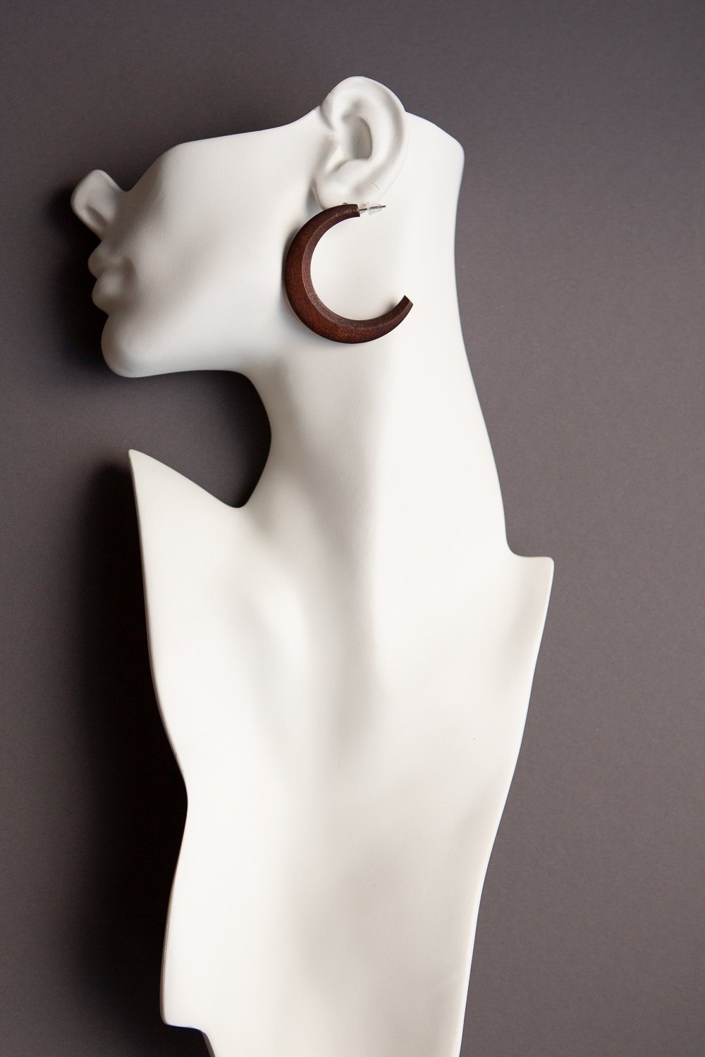 Natural Wood Half Hoop Earrings - Wynter Bloom