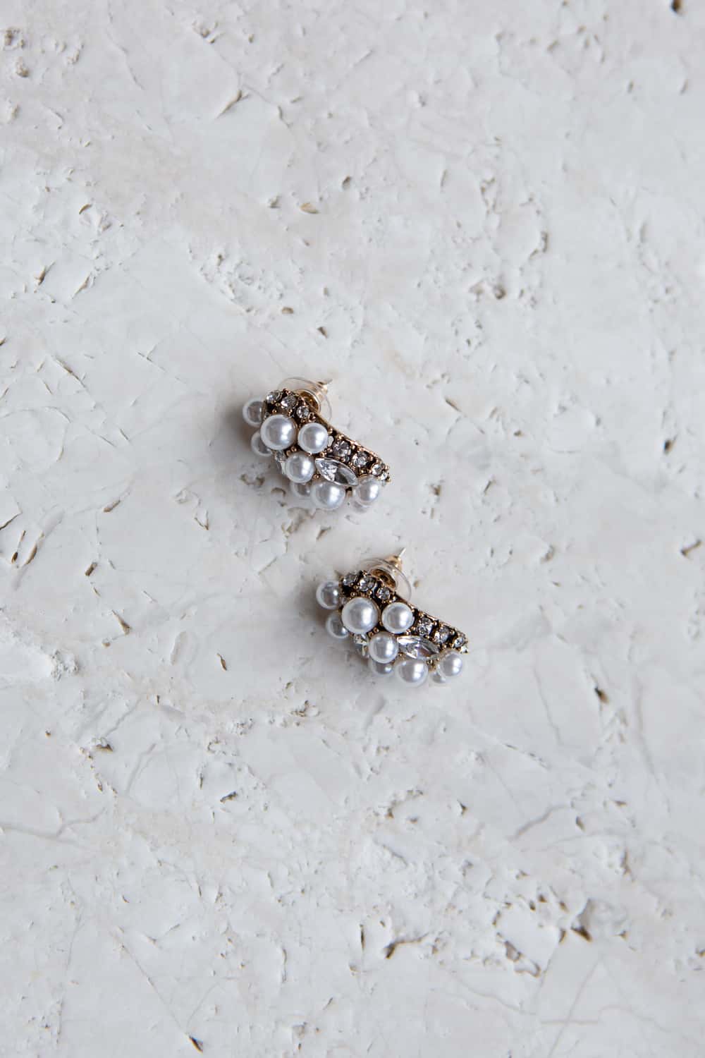 Crystal Pearl Cluster Stud Earrings - Wynter Bloom