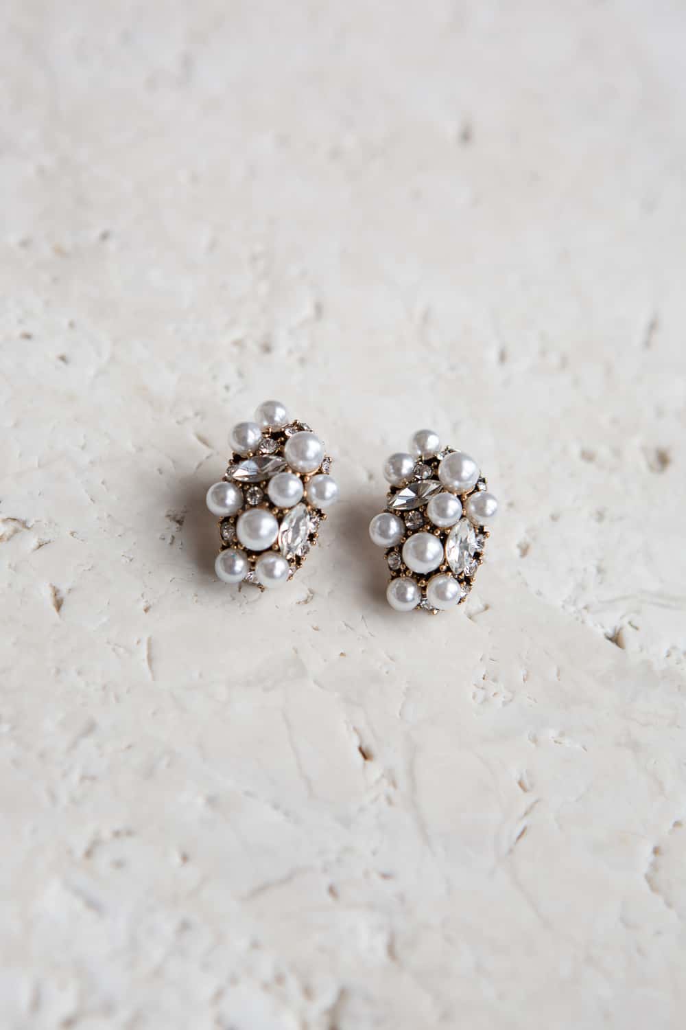 Crystal Pearl Cluster Stud Earrings - Wynter Bloom