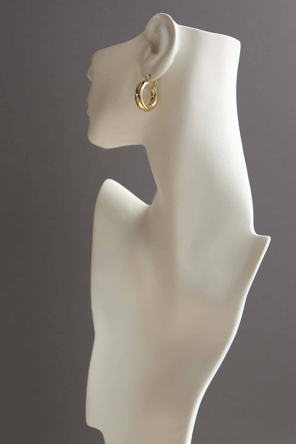 Lightweight Gold Chunky Tube Hoop Earrings - Wynter Bloom