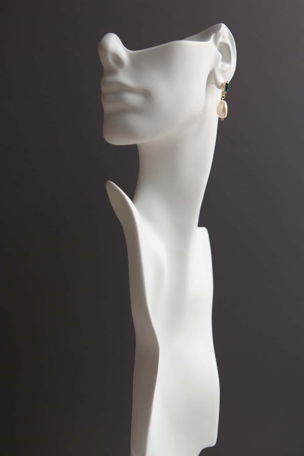 Emerald Green Crystal Baroque Pearl Drop Earrings - Wynter Bloom