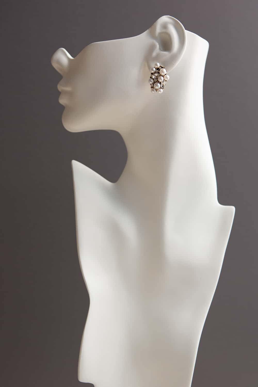 Crystal Pearl Cluster Stud Earrings - Wynter Bloom