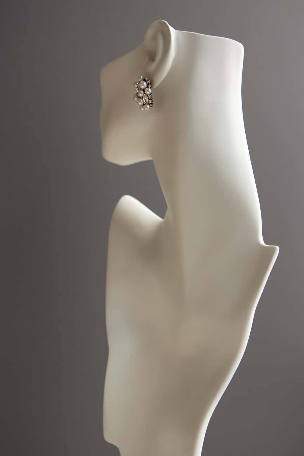 Crystal Pearl Cluster Stud Earrings - Wynter Bloom