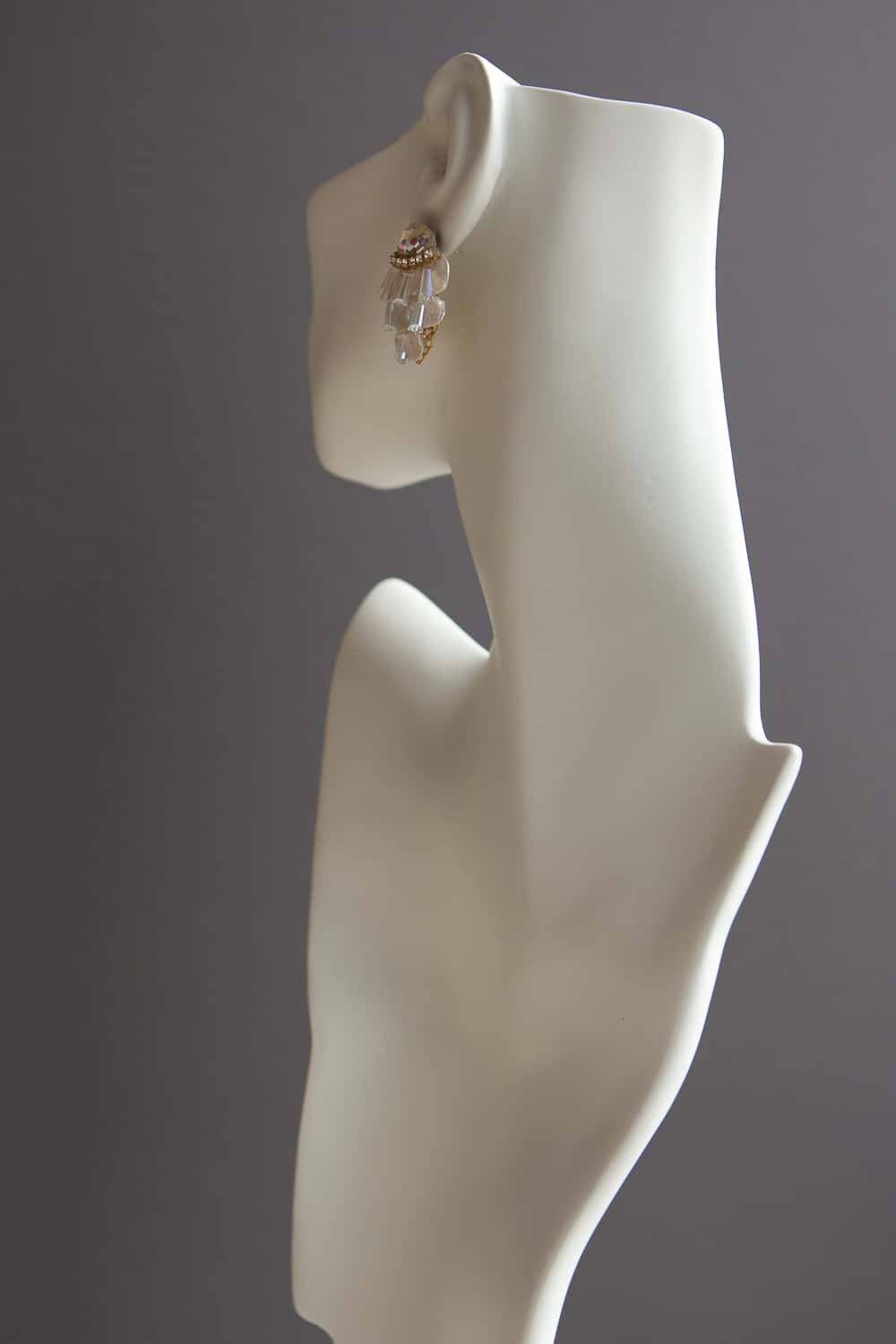 Irregular Shaped Pearl Crystal Cluster Stud Earrings - Wynter Bloom