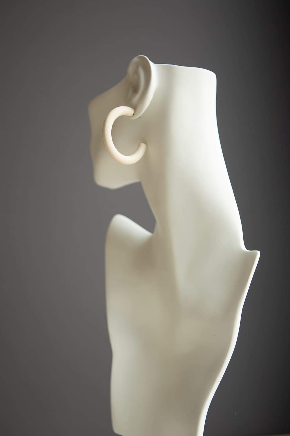 White Wood Hoop Earrings - Wynter Bloom