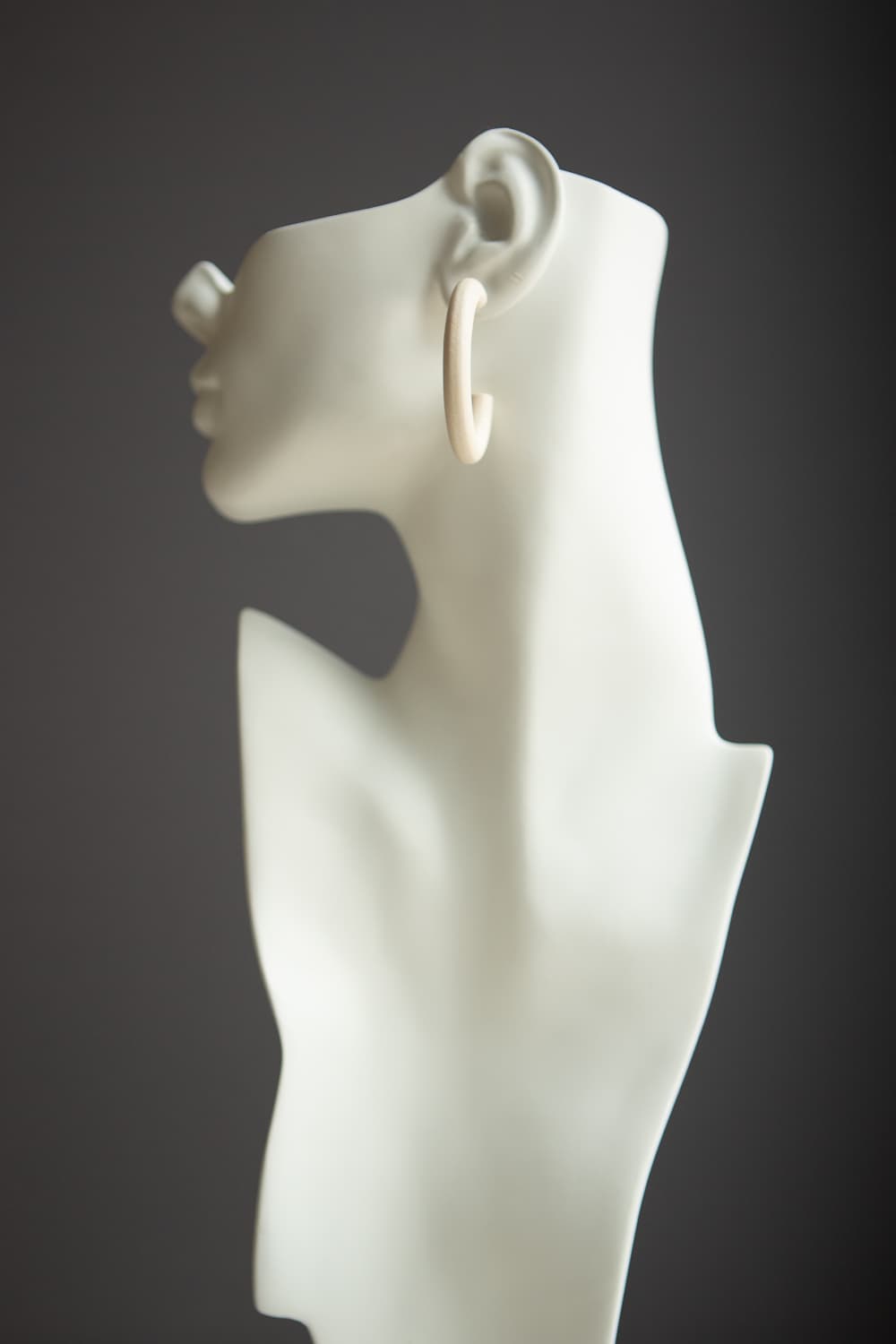 White Wood Hoop Earrings - Wynter Bloom