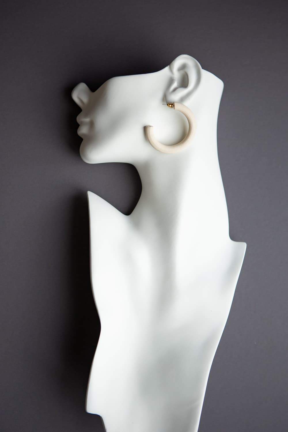 White Wood Hoop Earrings - Wynter Bloom